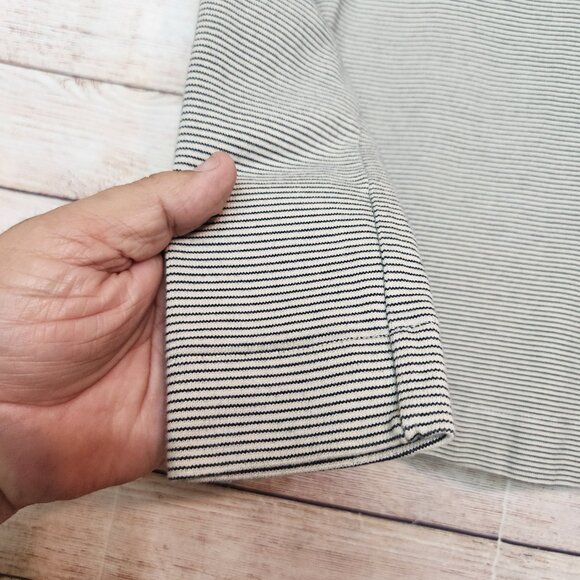 KATE SPADE Saturday Black Gray Asymmetric Neckline Slant Neck Top Size Small - Picture 5 of 13